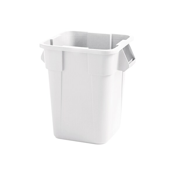Rubbermaid Commercial 40 gal Square Trash Can, White, Plastic - RUB140CW