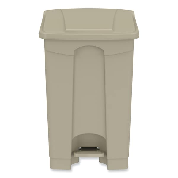 Safco 12 gal Round Cylinder Waste Receptacles, Tan, Top Door, Plastic - 9925TN