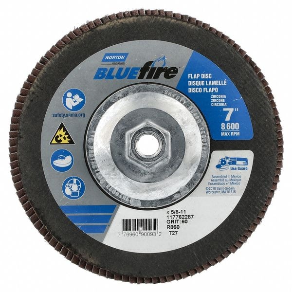 Disco de láminas Norton Abrasives, Alúmina de circonio, 7" de diámetro - 77696090093