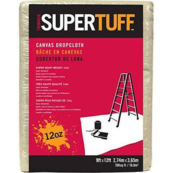 Trimaco Trimaco 221360 9 x 12 ft. Heavy Duty 12 oz Canvas Drop Cloth; Pack of 6 - 47034512017