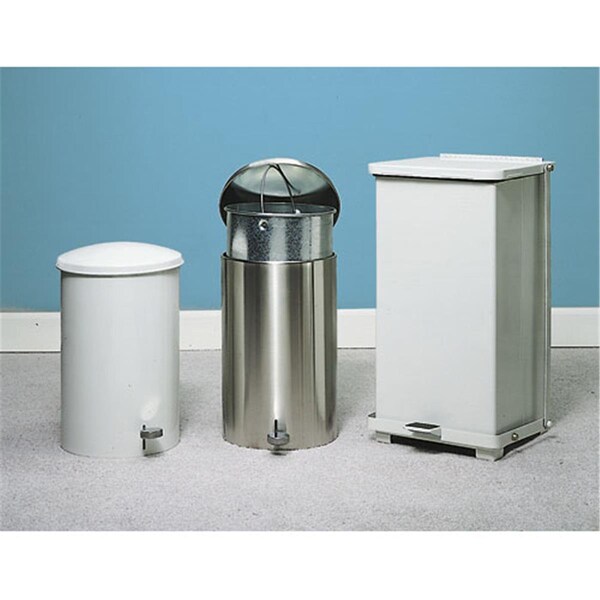 Eat-In Wastebasket W/ Foot Pedal 12 Gl white - EA3585364
