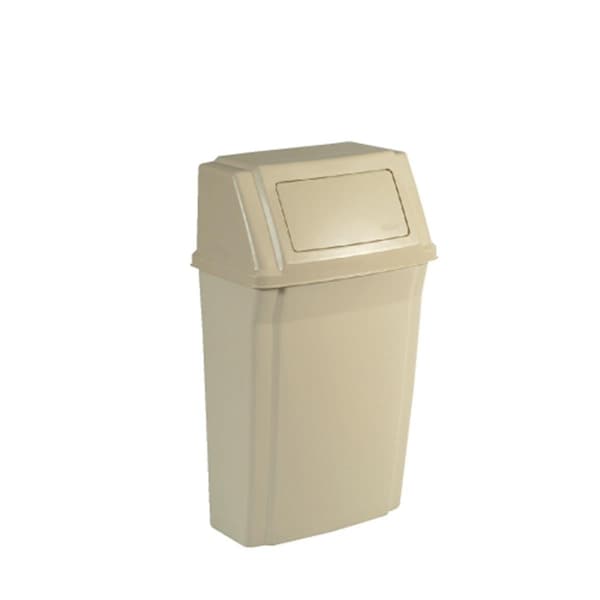 Eat-In 15 Gallon Wall Mount Slim-Jim Receptacle - Beige - EA3585362