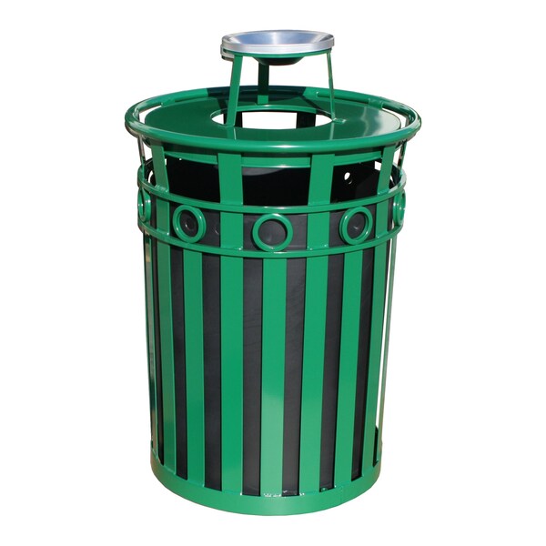 Witt Industries 36 gal Round Green, Metal - M3600-R-AT-GN