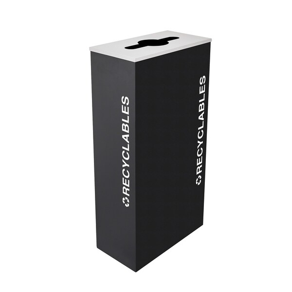 Ex-Cell Kaiser 17-Gal. Indoor Receptacle - RECYCABLES decal, Black - RC-KD17-R BLX