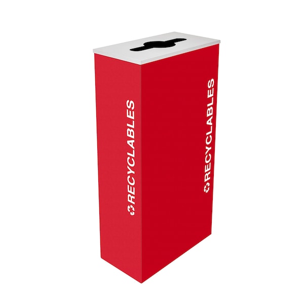 Ex-Cell Kaiser 17-Gal. Indoor Receptacle - RECYCABLES decal, Red - RC-KD17-R RBX