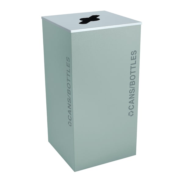 Ex-Cell Kaiser 36-Gal. Square Receptacle - Cans/Bottles Decal, Hammered Grey Pebble - RC-KD36-C BT-HMG
