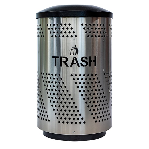 Ex-Cell Kaiser Arena-Perforated 51-Gal. Stainless Steel Receptacle, Stainless Steel - ARENA-51 SS