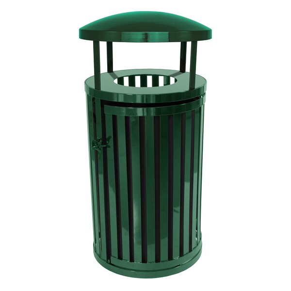 Ex-Cell Kaiser 45-Gal. Receptacle W/ Door & Canopy - Steel, Hunter Green Gloss - SCTP-40 D HGR