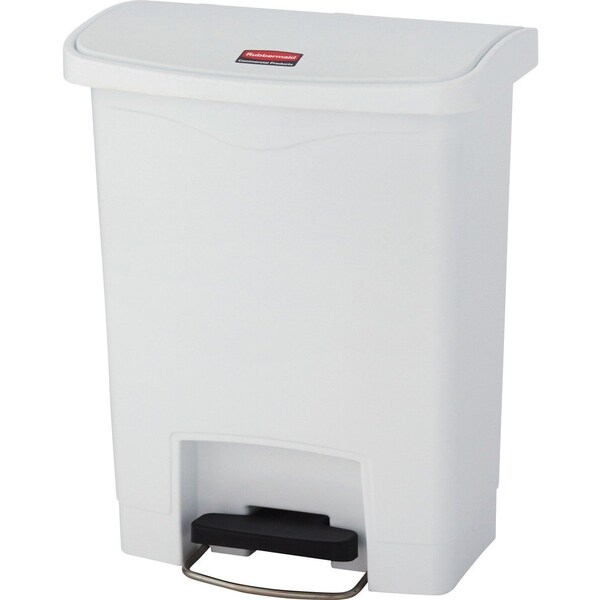 Rubbermaid Commercial 8 gal Slim Jim 8-gal Step-On Container, White, Plastic; Resin - RCP1883555