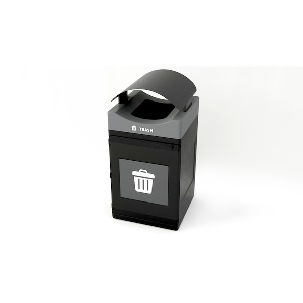 Commercial Zone Products 55 Gal Square Waste Container, Blue, Canopy, Polyethylene - 78755304A