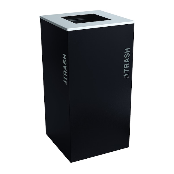 Ex-Cell Kaiser 36-Gal. Square Receptacle - Trash Decal, Pebble Black Gloss - RC-KD36-T BT-PBG