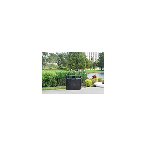 Rubbermaid Commercial 66 gal Oval Trash Can, Black, 24 1/4 in Dia - 2185042