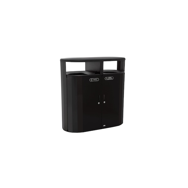 Rubbermaid Commercial 66 gal Oval Trash Can, Black, 24 1/4 in Dia - 2185042
