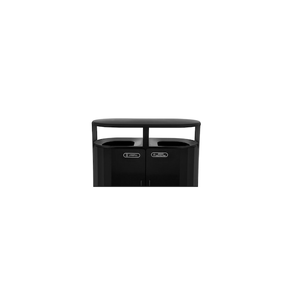 Rubbermaid Commercial 66 gal Oval Trash Can, Black, 24 1/4 in Dia - 2185042