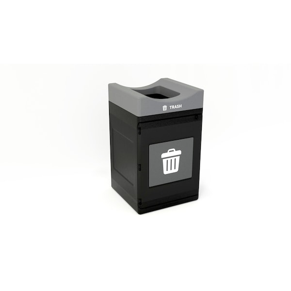 Commercial Zone Products 55 Gal Square Waste Container, Gray, Canopy, Polyethylene - 78755103A