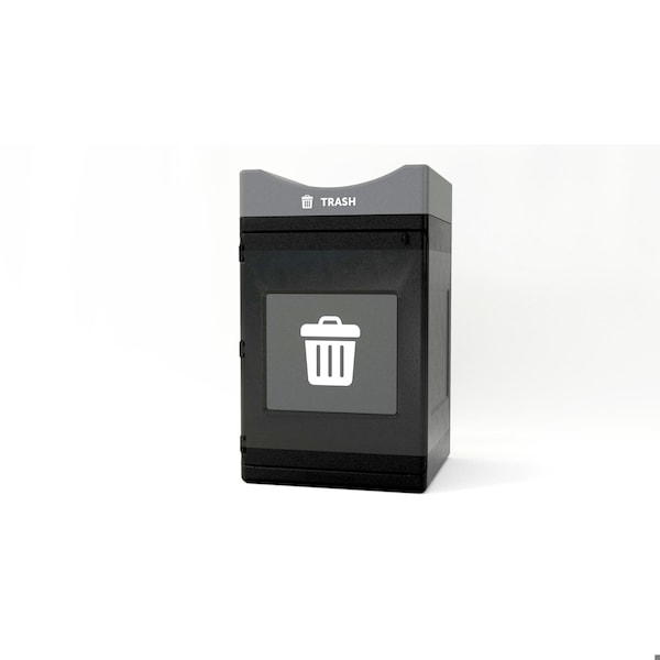 Commercial Zone Products 55 Gal Square Waste Container, Gray, Canopy, Polyethylene - 78755103A