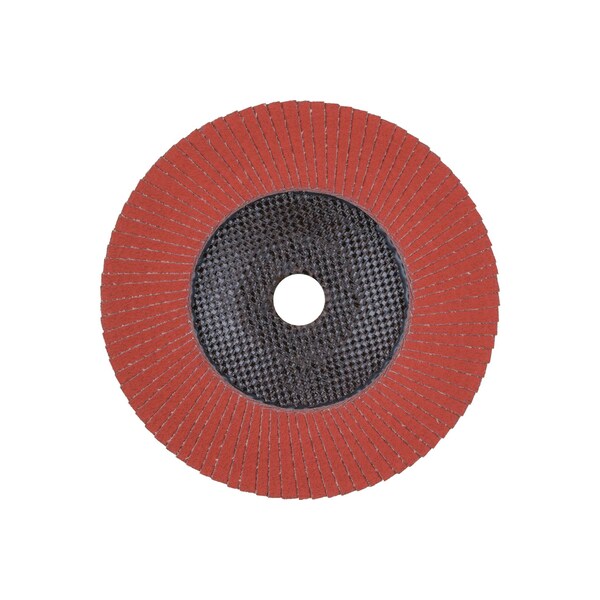 Pferd 7" x 5/8-11 Thd. POLIFAN® Disco de láminas - A-COOL SG INOX+ALU, Óxido de aluminio, 60 Grano, Plano - 62382