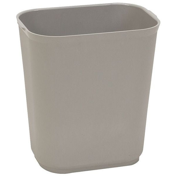 Zoro Select 3-1/2 gal Rectangular Trash Can, Gray, 8 1/4 in Dia, None, Fiberglass - 4PGL5