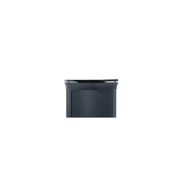 Rubbermaid Commercial 23 gal Round Trash Can, Black, 20 9/16 in Dia, Metal - 2172850