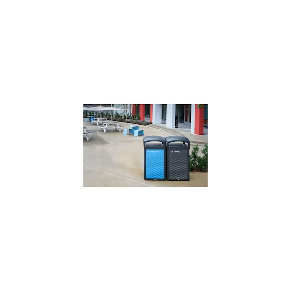 Rubbermaid Commercial 51 gal Square Trash Can, Black, 25 3/16 in Dia, Metal - 2182678