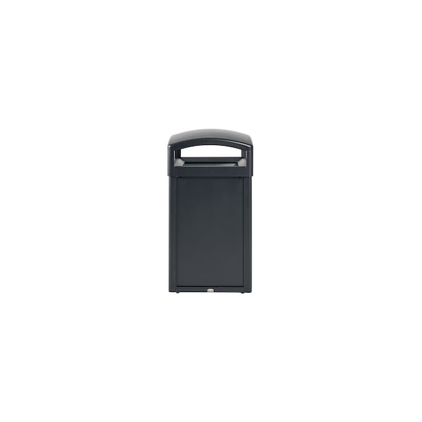 Rubbermaid Commercial 51 gal Square Trash Can, Black, 25 3/16 in Dia, Metal - 2182678