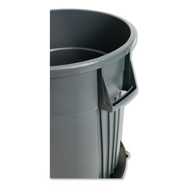 Impact Products 44 qt Round Trash Can, Gray, Open Top, Plastic - 7744-3