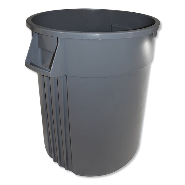 Impact Products 44 qt Round Trash Can, Gray, Open Top, Plastic - 7744-3