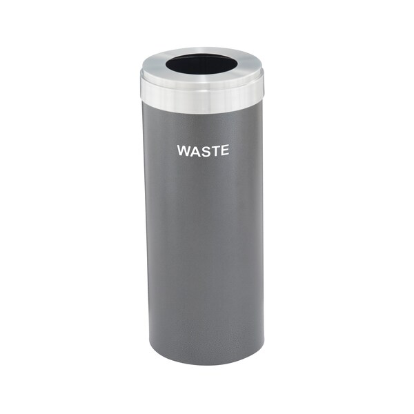 Glaro 12 gal Trash Can, Silver Vein/Satin Aluminum - W-1232SV-SA-W4