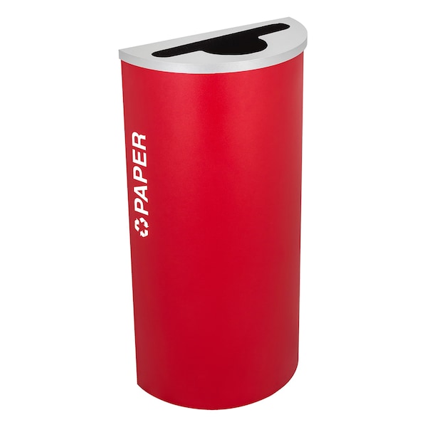 Ex-Cell Kaiser 8-Gal. Half-Round Receptacle - Paper decal, Red - RC-KDHR-P RBX