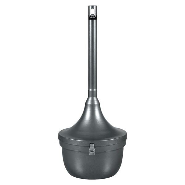 Ex-Cell Kaiser 4.5-Gal. Cigarette Receptacle - Steel, Hammered Charcoal - SRS-1 HCCL
