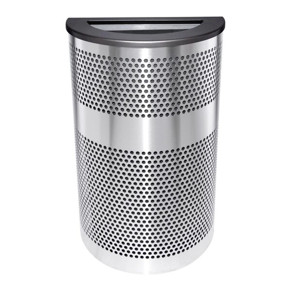 Ex-Cell Kaiser Ex-Cell Kaiser VC2234 HR SS-BLX 20 gal Half Round Perf Lid Stainless Steel; Black - VC2234 HR SS/BLX