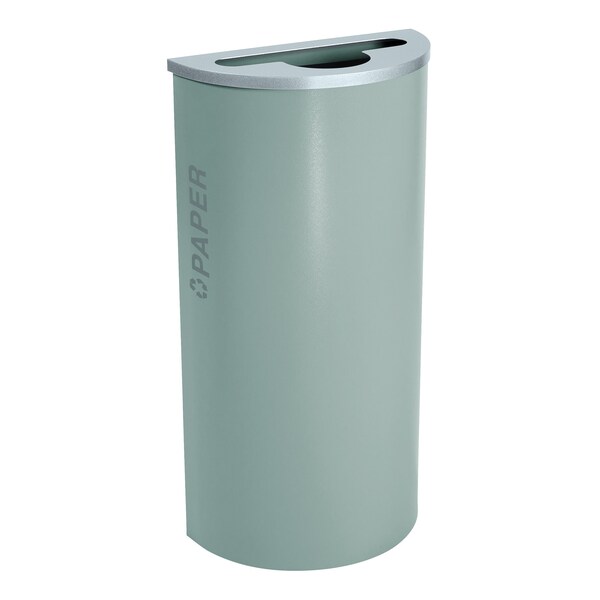 Ex-Cell Kaiser 8-Gal. Half-Round Paper Receptacle - Steel, Hammered Grey Pebble - RC-KDHR-P BT-HMG