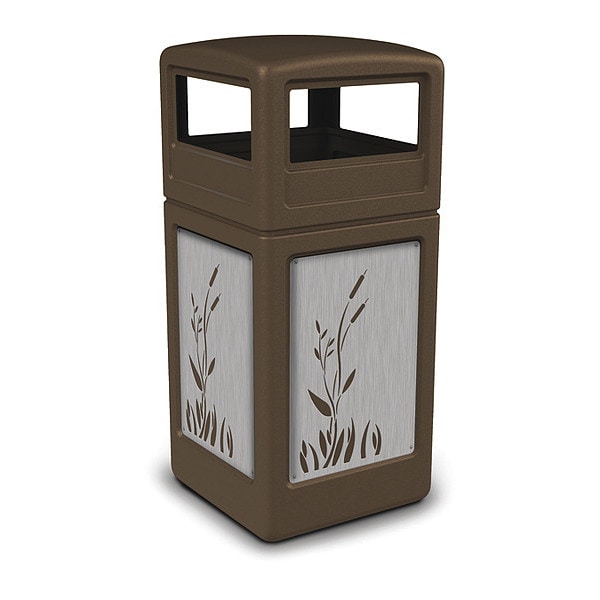 Commercial Zone Products 42 gal Trash Can, Brown, Stainless Steel - 732996299