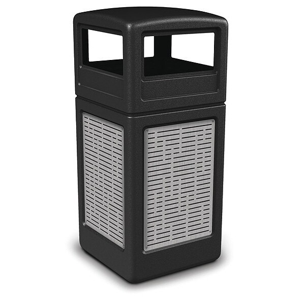 Commercial Zone Products 42 gal Trash Can, Black, Stainless Steel - 732906199
