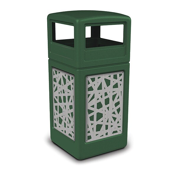 Commercial Zone Products 42 gal Trash Can, Green, Stainless Steel - 732926099
