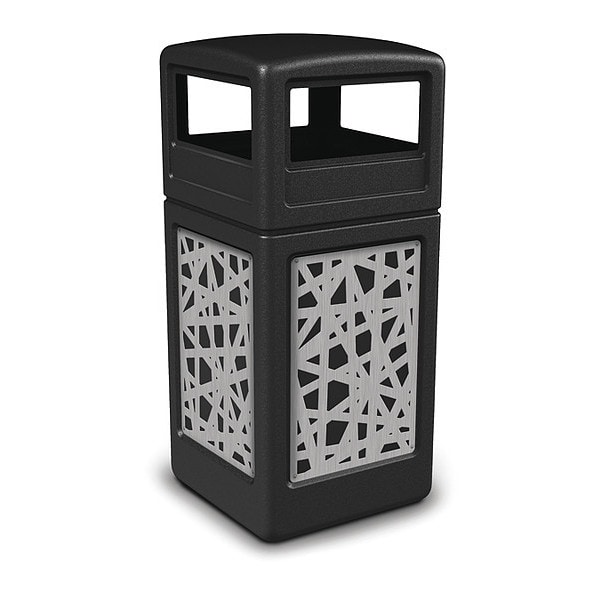 Commercial Zone Products 42 gal Trash Can, Black, Stainless Steel - 732926199
