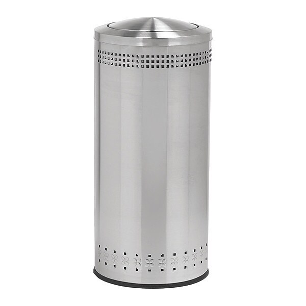 Commercial Zone Products Imprinted Swvl Lid Waste Bin, 25 gal., SS - 781429