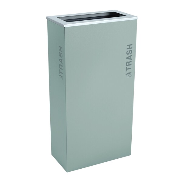 Ex-Cell Kaiser 17-Gal. KD Indoor Recycling Receptacle - Trash decal, Hammered Grey Pebble - RC-KD17-T BT-HMG