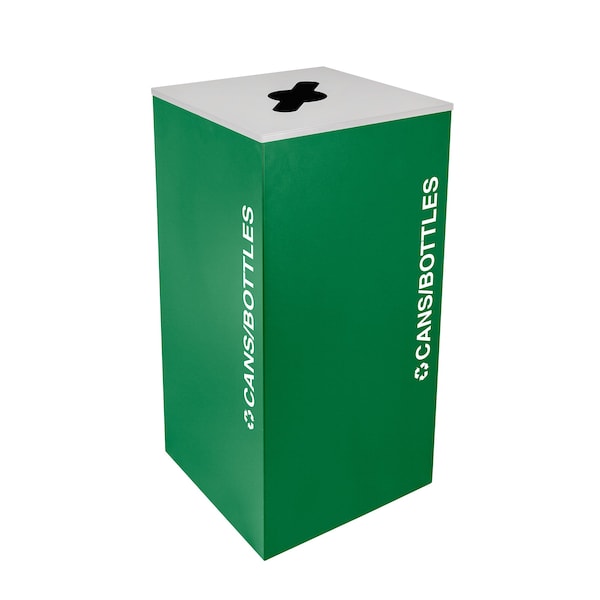 Ex-Cell Kaiser 36-Gal. Square Receptacle - Cans/Bottles decal, Green - RC-KD36-C EGX