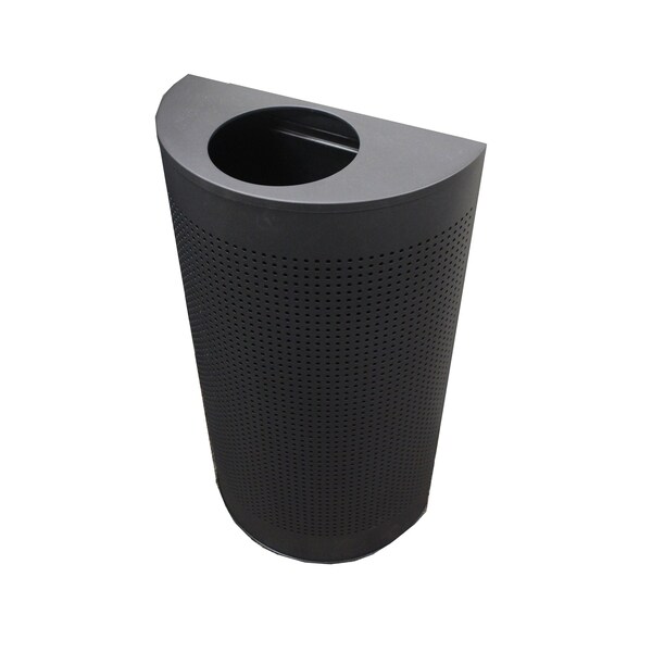 Witt Industries 12 gal Half-round Black, Metal - CLHR12-BK