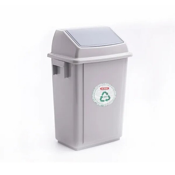 Araven Polypropylene Trash Bin with Pedal, 10.5 Gal, Grey, 4PK - 40275