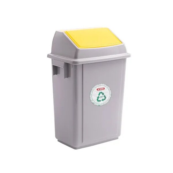 Araven Polypropylene Trash Bin with Pedal, 10.5 Gal, Grey, 4PK - 40275
