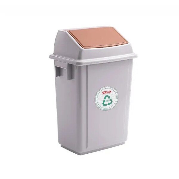 Araven Polypropylene Trash Bin with Pedal, 10.5 Gal, Grey, 4PK - 40275