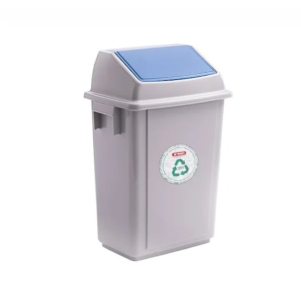 Araven Polypropylene Trash Bin with Pedal, 10.5 Gal, Grey, 4PK - 40275