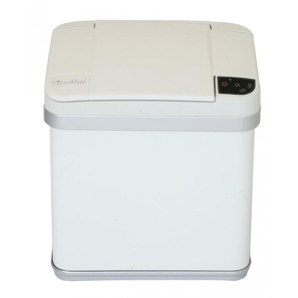 Itouchless iTouchless MT02SW 2.5 Gallon Multifunction Trash Can Matte Finish Pearl White - MT02SW
