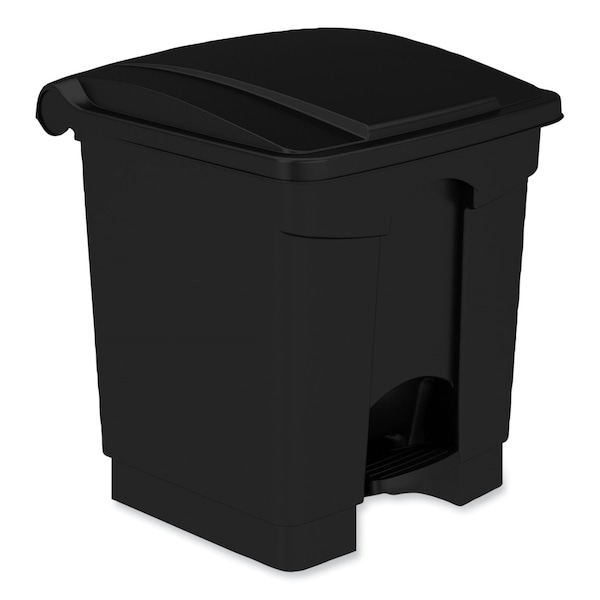 Safco 20 gal Round Cylinder Waste Receptacles, Black, Top Door, Metal - 9924BL