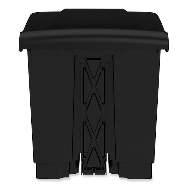Safco 20 gal Round Cylinder Waste Receptacles, Black, Top Door, Metal - 9924BL
