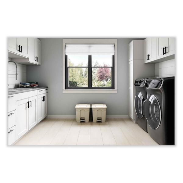 Safco 20 gal Round Cylinder Waste Receptacles, Black, Top Door, Metal - 9924BL