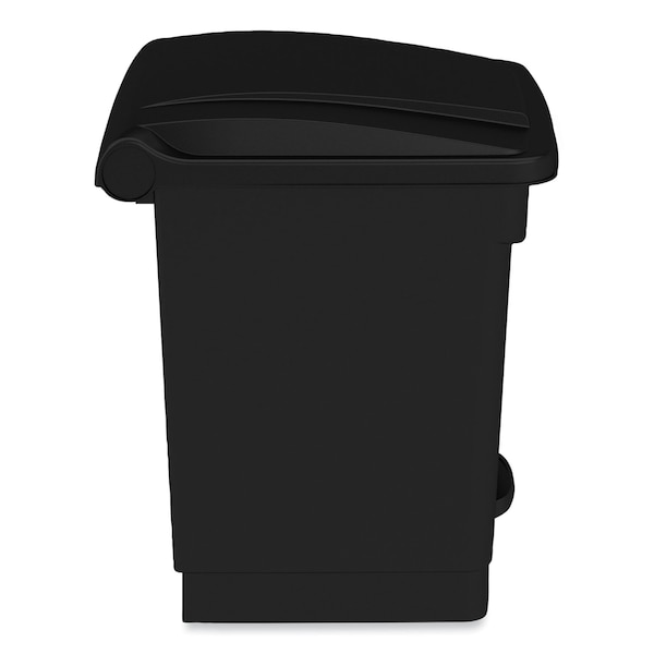 Safco 20 gal Round Cylinder Waste Receptacles, Black, Top Door, Metal - 9924BL