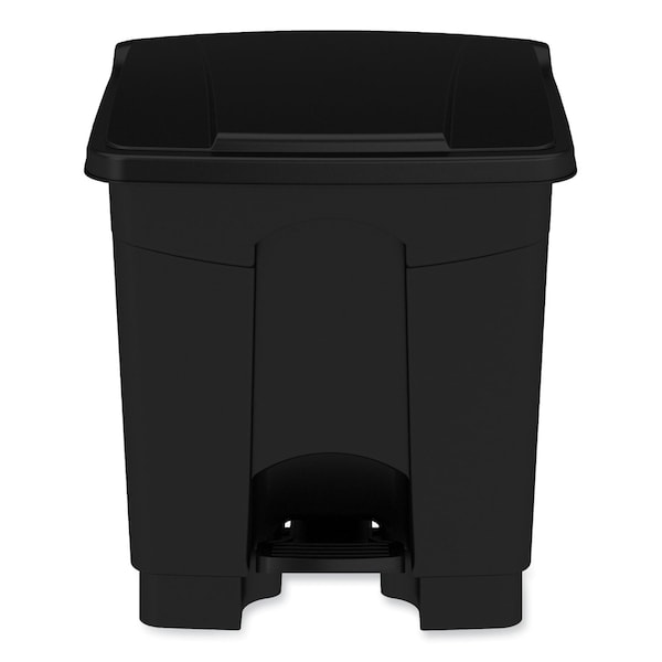 Safco 20 gal Round Cylinder Waste Receptacles, Black, Top Door, Metal - 9924BL
